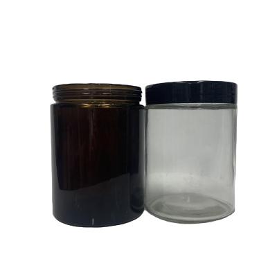 China Home Decoration 1000ml Straight Sided Amber Glass Candle Jar Sampling Container for sale