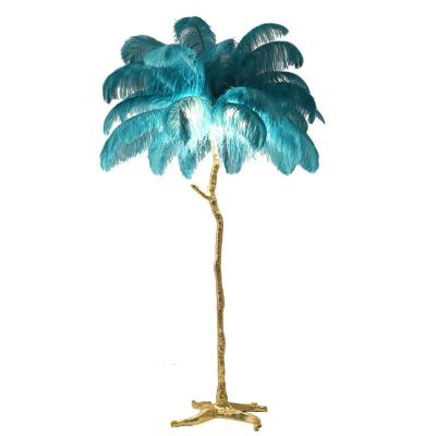 China New Height Adjustable Ostrich Design Feather Corner Modern Decorative LED Living Room Lighting Floor Lights Stand Lamp for sale