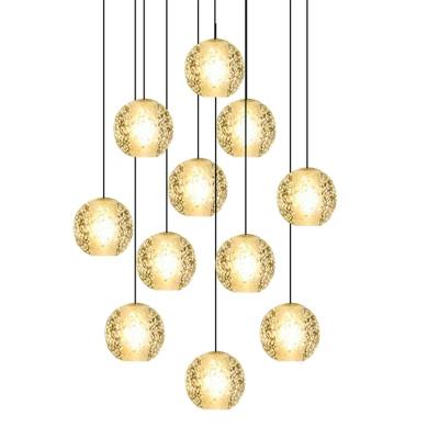 China Beautiful LED Crystal Lights Modern Pendant Lamp Customized Lighting Chandeliers Villa Luxury Creative Stairs Lamp for sale