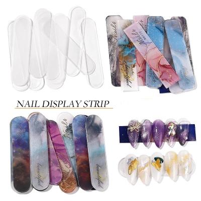 China Mini Nail Display Strip Japanese Acrylic Transparent Color Nail Art Display Board Nail Salon Work Display Tool for sale