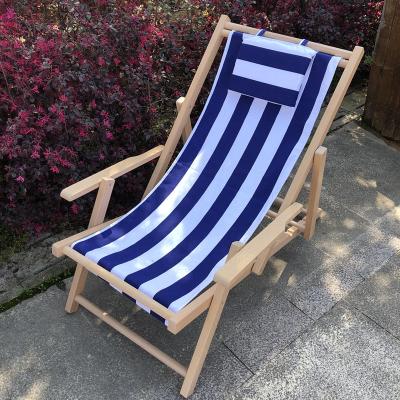 China Asian Outdoor Wooden Chair Lounge Beach Camping Chair Foldable Portable Manufacturer for sale