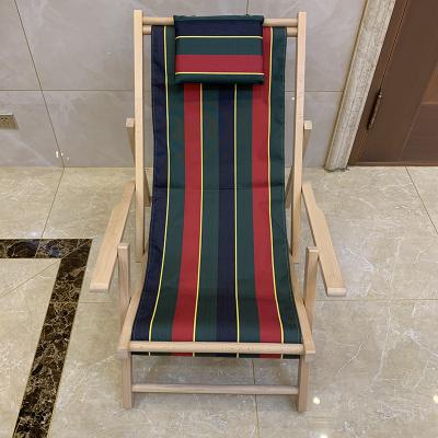 China Asian Outdoor Wooden Camping Chair Beach Chair Lounge DECK CHAIR WITH ARM Portable Foldable Fishing Chair Maker for sale