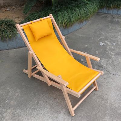 China Asian Outdoor Wooden Chair Lounge Beach Camping Chair Foldable Portable Manufacturer for sale