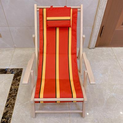 China Asian Outdoor Wooden Chair Lounge Beach Camping Chair Foldable Portable Manufacturer for sale