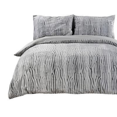 China New Design Disposable Gray Color Customized Flannel Duvet Cover Bedding Sets Wholesale Price for sale