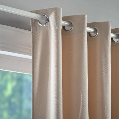 China Nordic Blackout Mink Cashmere Embossed Cream Yellow Home Roller Textured Window Curtains for sale