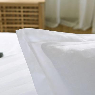 China Five Star Hotel Wholesale Cotton Shrink-Resistant Sheet 100% White Bed Sheet For Hotel Set for sale