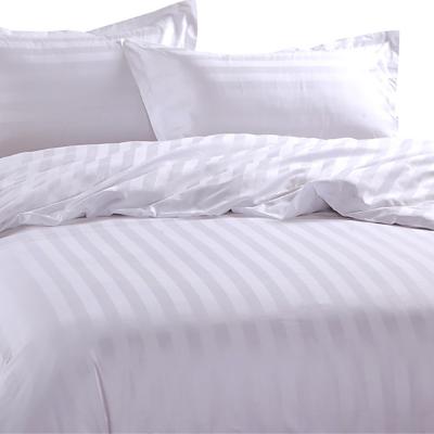 China Dobby Polyester 50% Cotton 50% Stripe Hotel Bed Set for sale