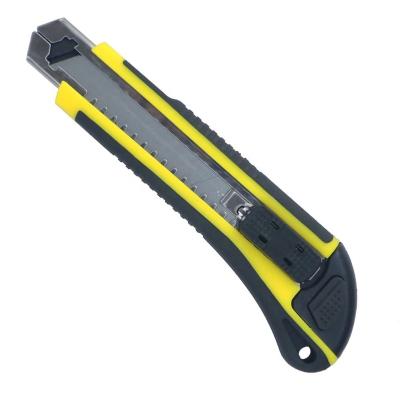 China Feature Best Selling Multifunctional Household Tool Safety Yellow 18mm Heavy Duty Utility Knife for sale