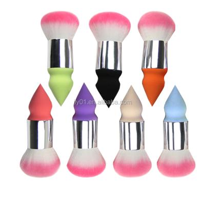 China Nylon Flat Brush Double Sided Makeup Sponge Brush for sale