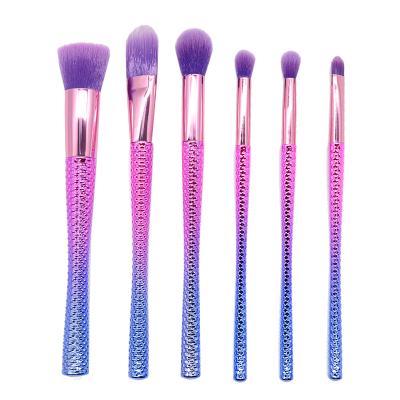 China Angular Blush JLY 6pcs Basic Crystal Brush Set With PU Bag Makeup Brush Set for sale