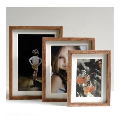 China Eco-Freindly High Quality Red Wooden Grain Picture Frame Natural Wooden Photo Frame Manufacturers for sale