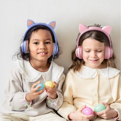 China Perfect Sound China Manufacturer Stereo Wired Cat Ear Kids Headphones For Cell Phones for sale