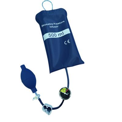 China Used for blood transfusion and liquid transfusion 500ml reusable manual pressure infusion bag with aneroid measurement for sale