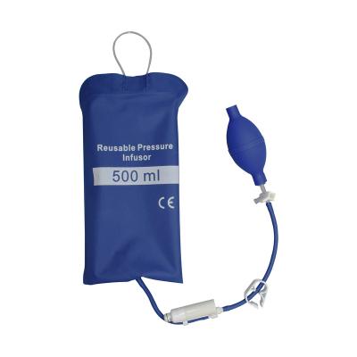 China Used for blood transfusion and liquid transfusion 500ml reusable manual pressure infusion bag with plunger measure for sale