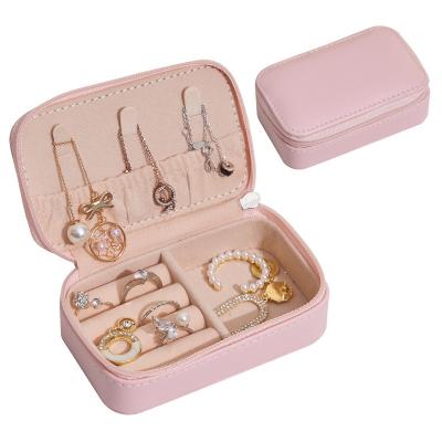 China Fashionable Storage Case Jewelry KA22704 Mini Earrings Ear Stud Box PU Leather Travel Jewelry Boxes for sale