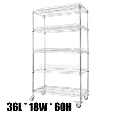 China Stocked Hot Selling Light Duty SMT Coil Use Shelf ESD Chrome 5 Tiers Wire Racking Manufacturer for sale