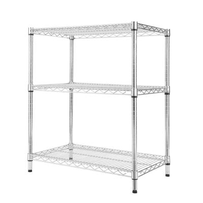 China Hot Selling Minimalist Metal Storage Rack And Shelf Wire Storage Shelf 3 Tiers For Kitchen/Living Room for sale