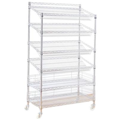 China New Design Minimalist Warehouse Shelves Sundries Open Shelves 4 Layer Metal Wire Supermarket Rack Shelf for sale