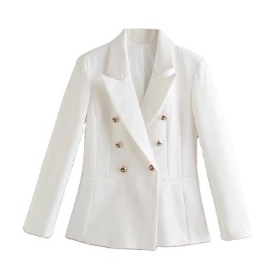 China New European Spring Women's Suit Anti-wrinkle Solid Color Breasted Suit Women's Casual Wear Blazer 2022 for sale