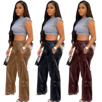 China YP waterproof 2021 plus size women's pants women's sexy skinny PU ladies women's leather pants for sale