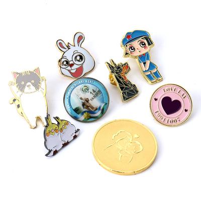 China Wholesale And Custom Europe Logo Zinc Alloy Pins Custom Metal Lapel Pins For Souvenir Gifts Cute Cartoon Figure Animal Pin for sale