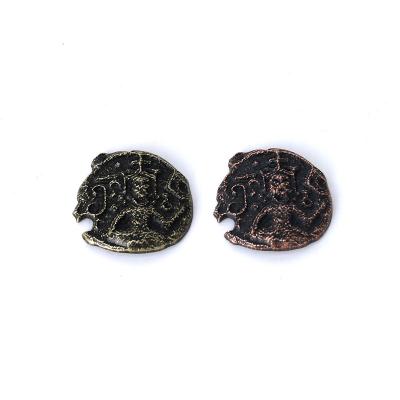 China 2021 Waterproof High Quality Embossed Zinc Alloy Coins Labels Wine To Bottle Waterproof Signs With Self Adhesive Electroplate Bronze Plate for sale