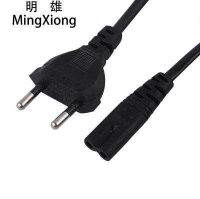 China High Quality Indoor and Outdoor European Standard Power Cord IEC C7 AC Cable VDE 2 Series Plug In 2 Core Power Cord for sale