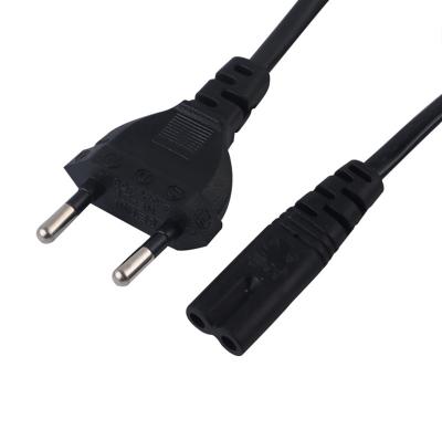 China Indoor and outdoor factory direct supply AC cable IEC C7 European standard VDE 2 series plug in 2 core power cord for sale