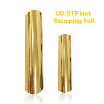 China Flexible AB UV DTF Gold Film Printing Material Cold Peel Transfer Pet Film for sale