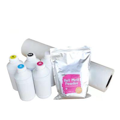 China 42cm Double Side Matte DTF Hot Peel Film Roll 75mic DTF Printing Film For Garment for sale