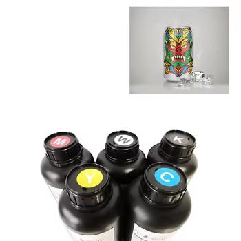 China Tinta UV CMYK+V para cabeza de impresora Epson dx7/dx5/dx4 1L uso para cuero de caja de teléfono en venta