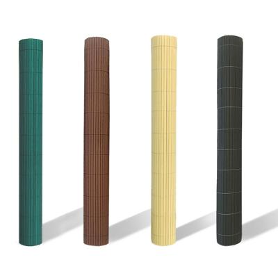 China Easily Assembled Bamboo Plastic Picket Panel Backyard Fence Covers Privacy Solid PVC Fence for sale