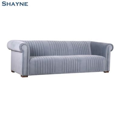 China Shayne Furniture ODM Factory 1000000 SKUs High End One-stop Luxury Customize Style American Gray Fabric Living Room Upholstered Sofa Set for sale