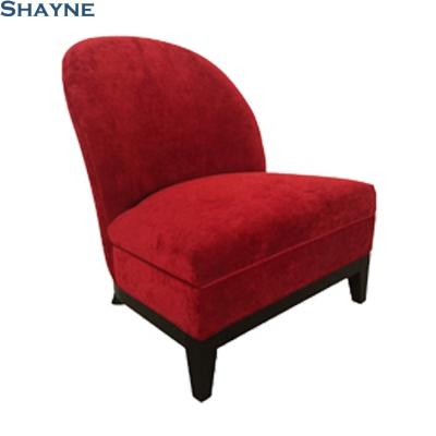 China High End Shayne ODM High End Upholstery Customize Restaurant Excellent Luxurious Modern Red Fabric Cafe Chair for sale