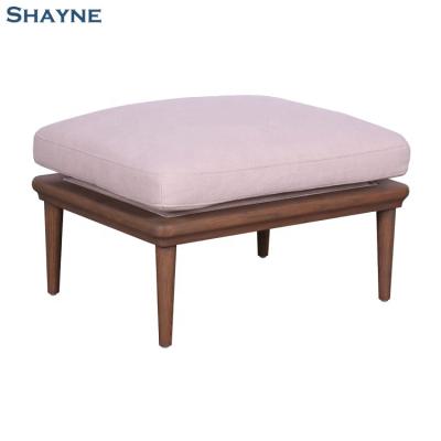 China Shayne ODM Factory 1000000 SKUs High End One-stop Hotel Luxury Customize American Style Fabric Wood Ottoman White Stool Bench for sale