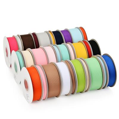 China Sales 3-100MM Width Polyester Stock High Tenacity Yama Pure Colors Grosgrain Ribbon for sale