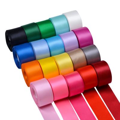 China Factory Wholesale High Quality 196 Colors 5-100MM Ribest Polyester Satin Silk Single Side Ribbon for sale