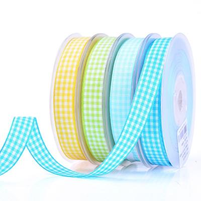 China Custom High Tenacity Ribest Plaid Ribbon Satin 5-38mm Wholesale 76 Colors Webbing Rolls For Gift Wrapping for sale