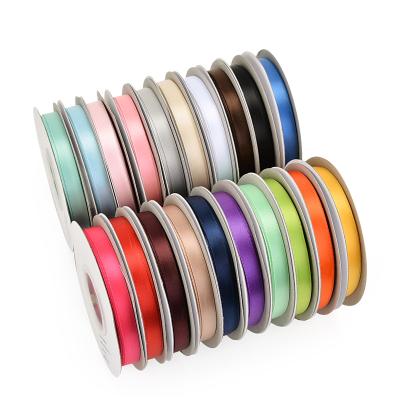 China High Tenacity Yama Ribbon 196 Polyester Satin Faces Solid Colors Single / Double Ribbon for sale