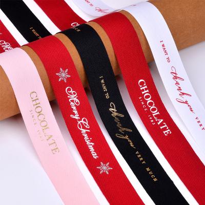 China Everyday Christmas Ribest Polyester Customize Ribbon Printed With Logo Gift Packaging Satin /Grosgrain 196 Colors for sale