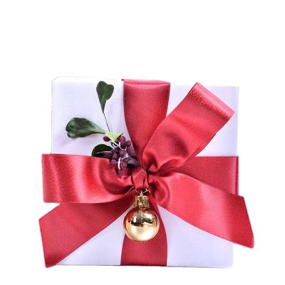 China Christmas Ribest Grosgrain Christmas Red Ribbon Printed With Logo Ornaments For Decorating Gift Boxes for sale