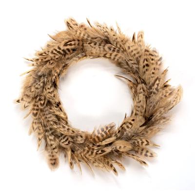 China Free Sample Natural Feather Pheasant Feather Wreath For Decorative Christmas Flower Wreaths Decoration for sale