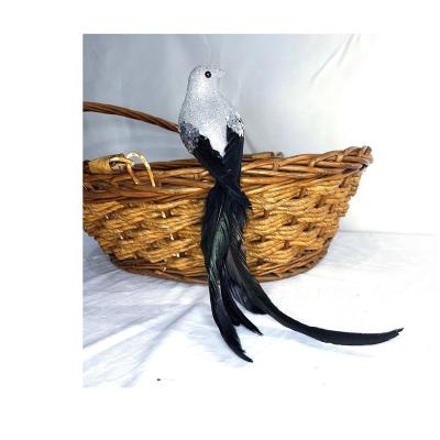 China Vivid Artificial Synthetic Feather Bird Glitter Decoration Christmas Feather Artificial Bird For Feather Hat Trim for sale