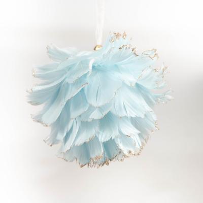 China Free Sample Natural Feather Feather Ball Decorative Wall Hanging Customized Color Home Decor for sale