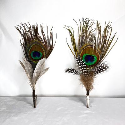 China Hot Sale Decorative Feahther Rooster&Feather Brooch Feather Hat Pin For Decorating Weddings, Parties and Floral Arrangements for sale