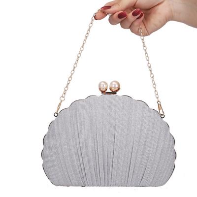 China High Capacity High Grade High Grade Shell Pleated Dinner Bag Lady Banquet Dress Cheongsam Hand One-shoulder Cross-body Bag Evening Clutch Bag for sale