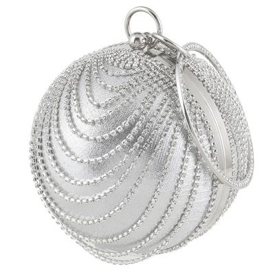 China Wholesale Luxury Evening Clutches Ladies Evening Bag Diamond Elegant Crystal Bags High Capacity Round Ball Clutch Bag for sale