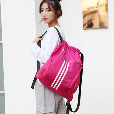 China Factory custom 2021 waterproof sports bag pure polyester waterproof outdoor sports basketball bag drawstring backpack for sale