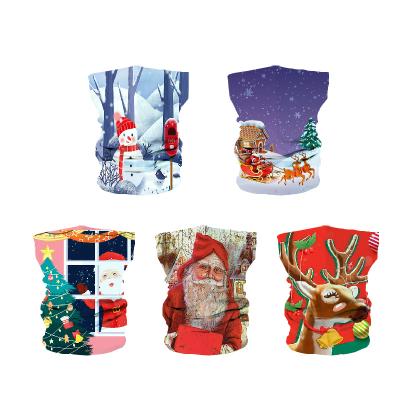 China Christmas seamless design printing seamless tube bandana buffs custom design neck cuff facemask facecover headwear gift for sale